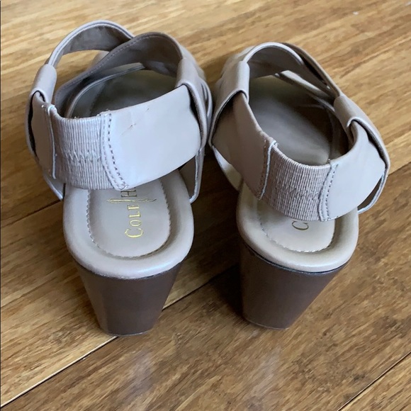 NEW COLE HAAN Strappy Sandals Tan 3” Heel sz 8 - Picture 4 of 6